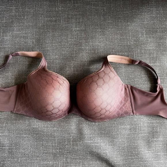 SOMA Stunning Support, Geo Lace Balconette Bra 34G in Dusty Pink - Picture 3 of 12